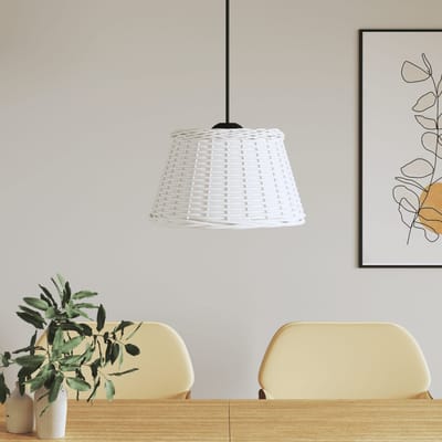 vidaXL - Plafondlampenkap - Ø50x30 - cm - wicker - wit