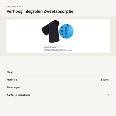 Dailygoods - Verhoog inlegzolen - Zweetabsorptie - Comfortabel en ademend - 2 cm, 3 cm, 4 cm - Geschikt voor schoenen - PU-materiaal