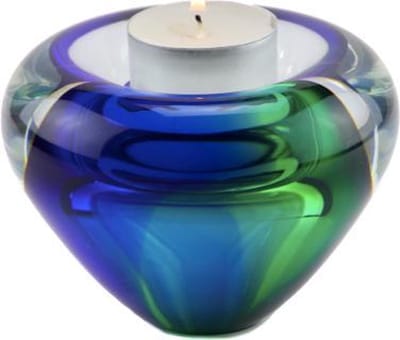 Urnencenter© Waxinelichtjeshouder - Theelichten - Waxine lichthouder - Sfeer Licht - Thee Licht Houder - Waxinelicht - Theelichtje - Groen/Blauw - Urn - As-gedenkornament