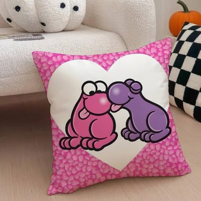 Grappige Nieuwigheid Voedsel Nerds Snoep Zoete Kussensloop Anti-huisstofmijt Kussensloop Onzichtbare Rits Zijdezacht Kort Pluche Bankkussenhoes 50x50cm