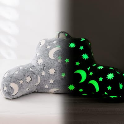 Glow in the Dark Kussen met Armen - Lumbale Ondersteuning voor Lezen en Ontspanning