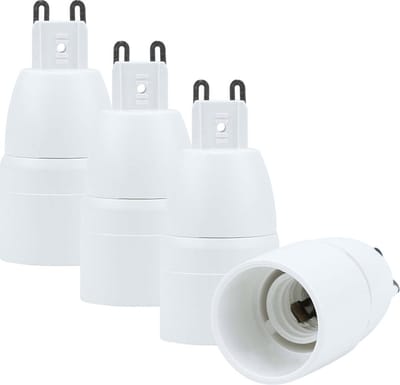 Intirilife G9 naar E14 fittingadapter in WIT - 4x lampadapter voor het omzetten van G9 naar E14 - set van 4 converters voor fitting voor gloeilampen, LED, halogeen, spaarlampen