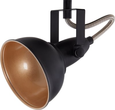BRILONER SOFT - Plafondspot – retro opbouwspot – zwart-goud – 2x E14 fitting – kantelbaar – metaal – 30.4 cm