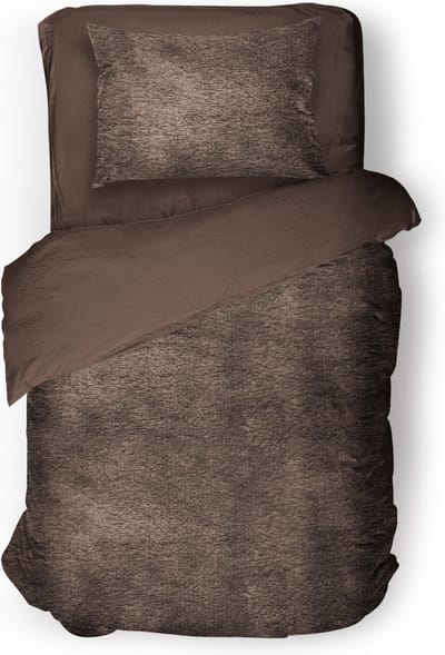 Eleganzzz Dekbedovertrek Flanel Fleece - Brown - Dekbedovertrek 140x200/220cm - 100% flanel fleece - Eenpersoons dekbedovertrekken - 140x220cm - Fluffy Dekbedovertrek - Effen Dekbedovertrek
