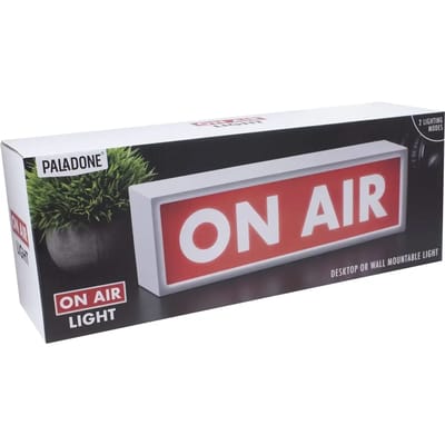 ON AIR Lichtbord, LED-lamp voor Opnames, Vloggers en Streamingstudio's, Decoratieve Verlichting voor Slaapkamer of Studio, Werkt op Batterijen – Paladone