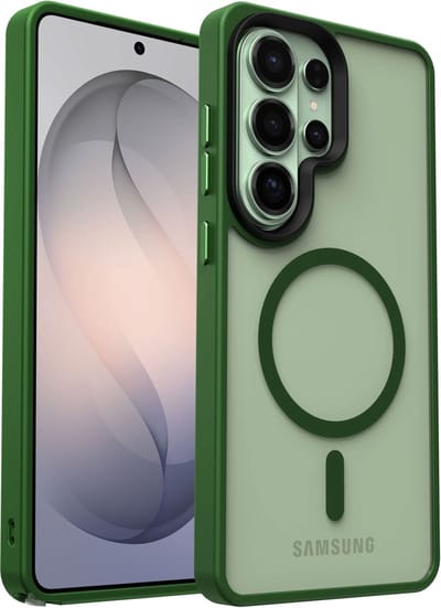 Hoesje Geschikt voor Samsung Galaxy S26 Ultra - Compatibel met MagSafe / Qi2 - Matte Beschermhoes - Back Cover met Magneet - Groen