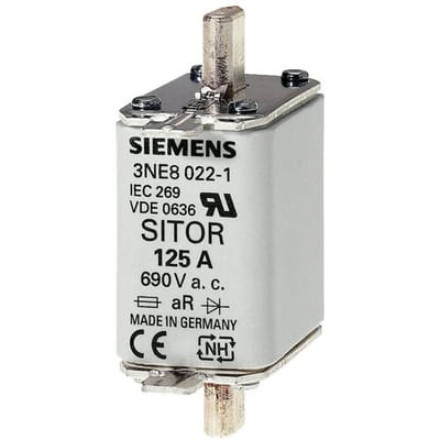 Siemens 3NE80181 Zekeringsinzetstuk Geschikt voor Zekeringsgrootte 000-4 Afmeting zekering : 0 63 A 690 V 3 stuk(s)