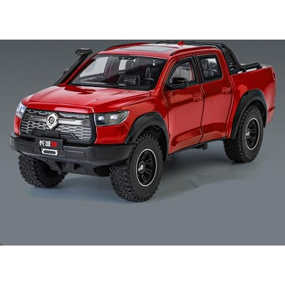 1:24 Modèle de Voiture Pick-up Poer Motor Great Wall en Alliage Modèle de Véhicules Tout-Terrain en Métal Moulé sous Pression Modèle Simulation Son Lumière Jouet Cadeau