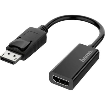 Hama 00200335 DisplayPort / HDMI Adapter [1x Britse stekker - 1x DisplayPort stekker] Zwart Slimline