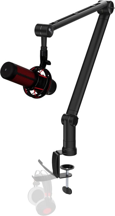 Microfoonarm - Schaarmontage Arm - Podcast Opname - 360 Graden Draaibaar - 29 Inch Max Hoogte - Zwart