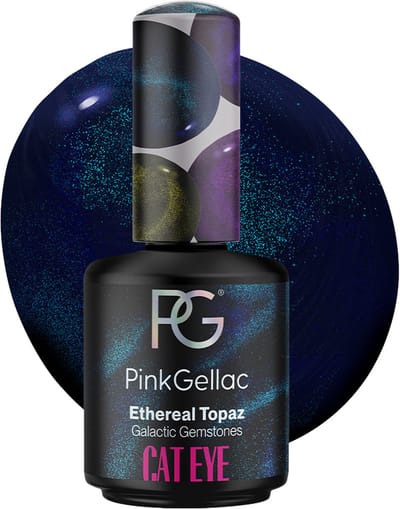 Pink Gellac Cat Eye Gellak - Ethereal Topaz 15 ml - Zonder Magneet - Blauwe Gel Nagellak - Gel Nagels Producten