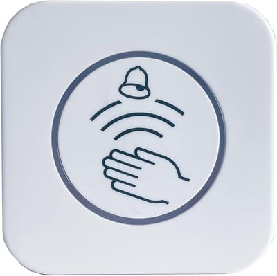 Draadloze Deurbel Zender - Drukknop Bel - Toegang Signaleren - Contactloos Bedienbaar - 65 x 65 x 18 mm - Wit