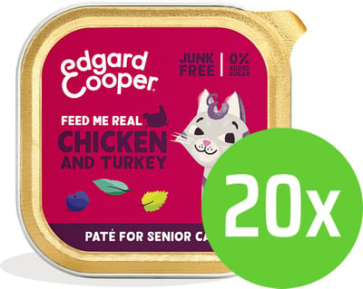 Edgard & Cooper Senior PatÃ© Chicken & Turkey 85 gram - 20 kuipjes