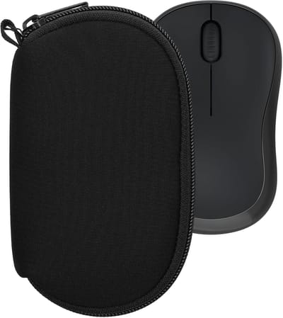 kwmobile computermuis hoes geschikt voor Logitech M240 SILENT / M325S hoesje - Muis beschermhoes met rits - Mouse case van neopreen in zwart