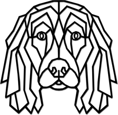 Hout-Kado - Cocker Spaniel - Large - Zwart - Geometrische dieren en vormen - Houten Wanddecoratie