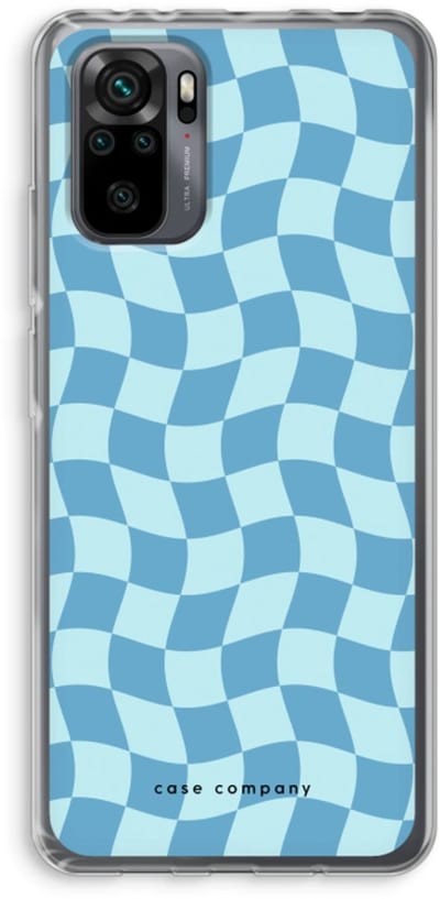 Case Company® - Hoesje geschikt voor Xiaomi Redmi Note 10 Pro hoesje - Grid Blauw - Soft Cover Telefoonhoesje - Bescherming aan alle Kanten en Schermrand