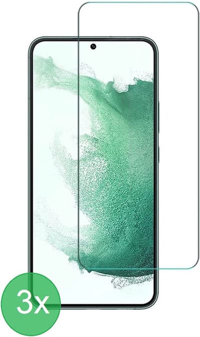 3x Screenprotector Tempered Glass Glazen Gehard Screen Protector 2.5D 9H (0.3mm) - Glasplaatje Geschikt voor: Samsung Galaxy S22 Plus - glas - bescherm - beschermglas - ZT Accessoires
