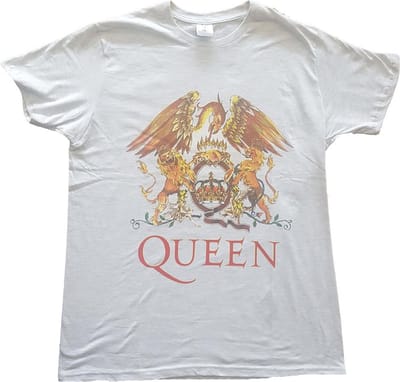 Queen - Classic Crest Heren T-shirt - S - Wit