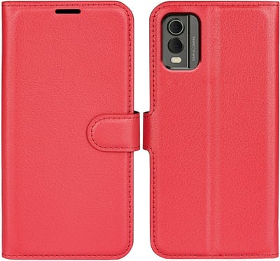 Coverup Hoesje - Geschikt voor Nokia C32 Hoesje - Coverup Book Case - Rood