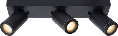 Lucide TAYLOR - Plafondspot (Plafondlamp) Badkamer - LED Dim to warm - GU10 - 3x5W 2200K/3000K - IP44 - Zwart