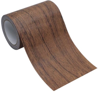Houten Look Zelfklevende Tape 8 cm x 4,57 m - Sterke Hechting, Warmtebestendig voor Laminaatvloeren, Meubels en Deurranden (Donkerbruin)