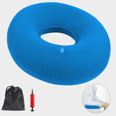 Orthopedisch Kussen voor Hemorrhoïden en Coccyxpijn - Opblaasbaar Zitkussen met Pomp, Zacht en Comfortabel voor Zwangerschap en Herstel