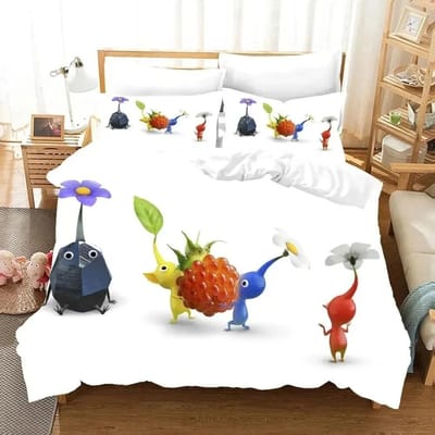 3D Geprint Pikmins Game Beddengoed Set Jongens Meisjes Eenpersoons Tweepersoons Maat Dekbedovertrek Kussensloop Bed Jongens Volwassen Mode Huis Textiel 70x133cm 2pcs