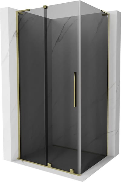 Mexen Velar L douchecabine schuifdeur 90 x 70 , grafiet, goud - 871-090-070-43-50