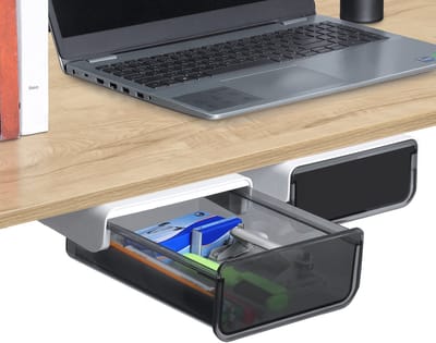 JHUBERS- Opbergrek - Multifunctionele Opbergrek met Lade - Onder Tafel Organizer - Desk Accessoires - Kunst en Hobby Opslag - 20 x 16.8 x 7 cm - Opberglade