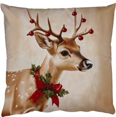 Sierkussens - Kussentjes Woonkamer - 50x50 cm - Gewei - Kerst - Rendier - Rood