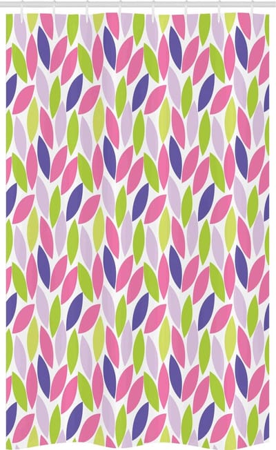 ABAKUHAUS douchegordijn – Botanisch bladpatroon – 120x180 cm – Lindgroen Lila Roze