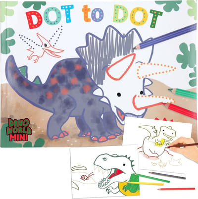 Dino World stip naar stip kleurboek MINI DINO Kleurboeken