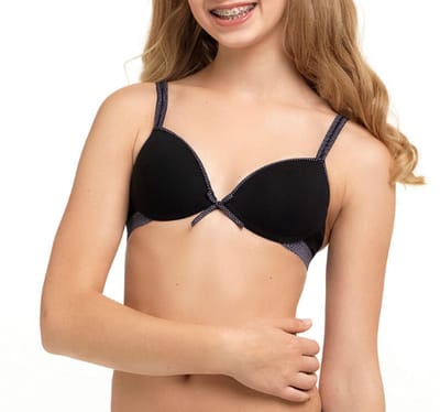 Boobs & Bloomers Anny - meisjes bh zonder beugel - maat 65B - zwart - 70040