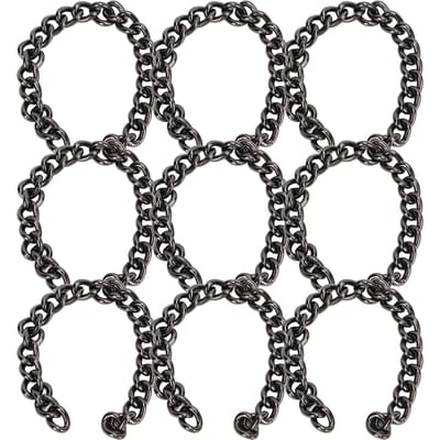 Chaînes Curb Métalliques 10 Mètres de Longueur Métal Durable Lustre Exquis Chaîne Artisanale Métallique pour Bijoux Artisanat DIY Silver Black