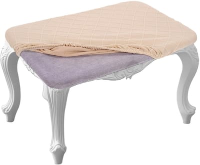 2 stuks rechthoekige krukhoezen, 16 x 12 inch elastische stoelhoes, stoelbeschermer voor thuis, eetkamer en restaurant, beige