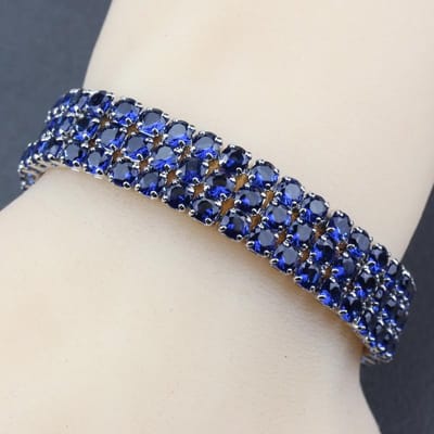 Kwaliteit Rode Granaat Bruidssieraden Schakelarmband Lengte 19.5Cm 5-Kleur Voor Vrouwen Huwelijksdecoratie gray