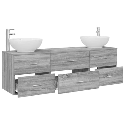 vidaXL - Badkamermeubel - Set - 3 - st - Grijs - Sonoma - 49,5 - x - 44,5 - x - 65 - cm