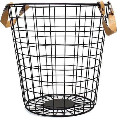 Grote Zwarte Wasmand met Handvatten - Multifunctionele Opbergmand voor Kleding, Dekens en Speelgoed - 38 x 38 x 37,5 cm