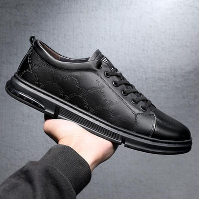 Herenschoenen Lente en Herfst All-match Echt Leer Heren Sneakers Trendy Merk Toplaag Koeienhuid Geprint Casual Schoenen Herenmodellen 44