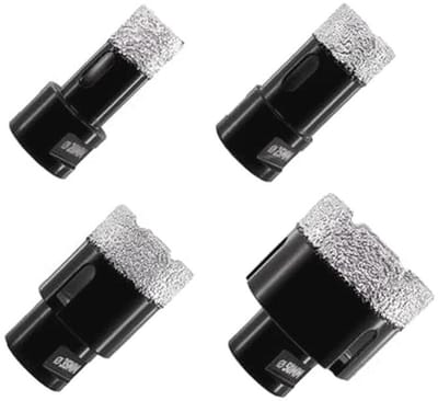 Diamantboorkroonset voor Porselein, Tegels en Marmer - 4 Stuks, 20/25/35/50 mm