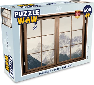 Puzzel Doorkijk - Berg - Sneeuw - Legpuzzel - Puzzel 500 stukjes