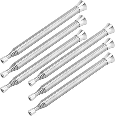 Set van 6 Opvouwbare Vuurblazers van RVS voor Koken, Picknick en Kamperen - 14 x 0.8 x 1.5 cm, Ideaal voor Barbecue en Vuur aansteken