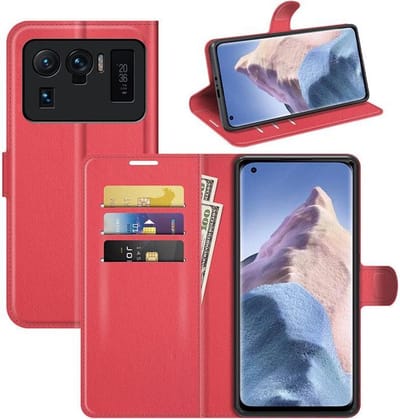 MobyDefend Hoesje - Geschikt voor Xiaomi Mi 11 Ultra - Kunstleren Wallet Book Case (Sluiting Voorkant) - Rood