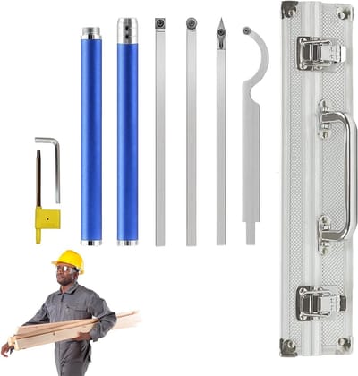 Houtdraai Gereedschap - Metaalbewerking Set - Houtprojecten Maken - Verwisselbaar Handvat - 8 Delig - Zilver