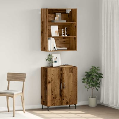 vidaXL - Dressoir - met - wandkast - bewerkt - hout - oud - houtkleurig