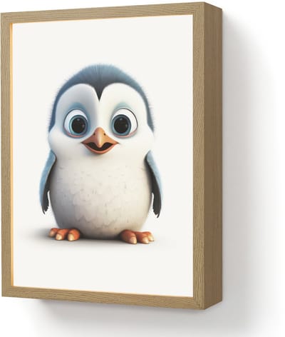 Wandlamp 30x40 cm - Oplaadbaar - Pinguïn - Dieren - Meisjes - Kind - Jongens - Wandlampen binnen woonkamer - Slaapkamer lamp - Decoratieve nachtlamp - Vloerlamp draadloos