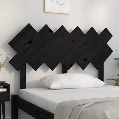 vidaXL - Hoofdbord - 122,5x3x80,5 - cm - massief - grenenhout - zwart