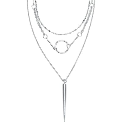 Rock Rebel by EMP - Rock Halsketting - Big Spike - voor Vrouwen - zilverkleurig