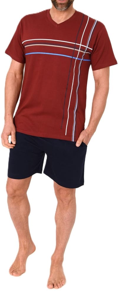 Elegante herenpyjama met korte mouwen en frontprint - ook in oversizes