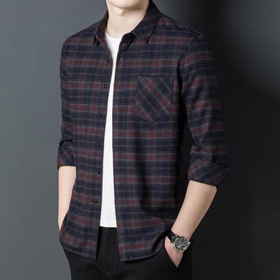 Shirt met lange mouwen Herfst en Winter Nieuwe Mode Losse Zakken Los Shirt XXXL black